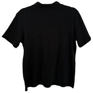 Ultra Soft Black Mock Neck Shortsleeve Minimalcore Work Office Casual Basics M